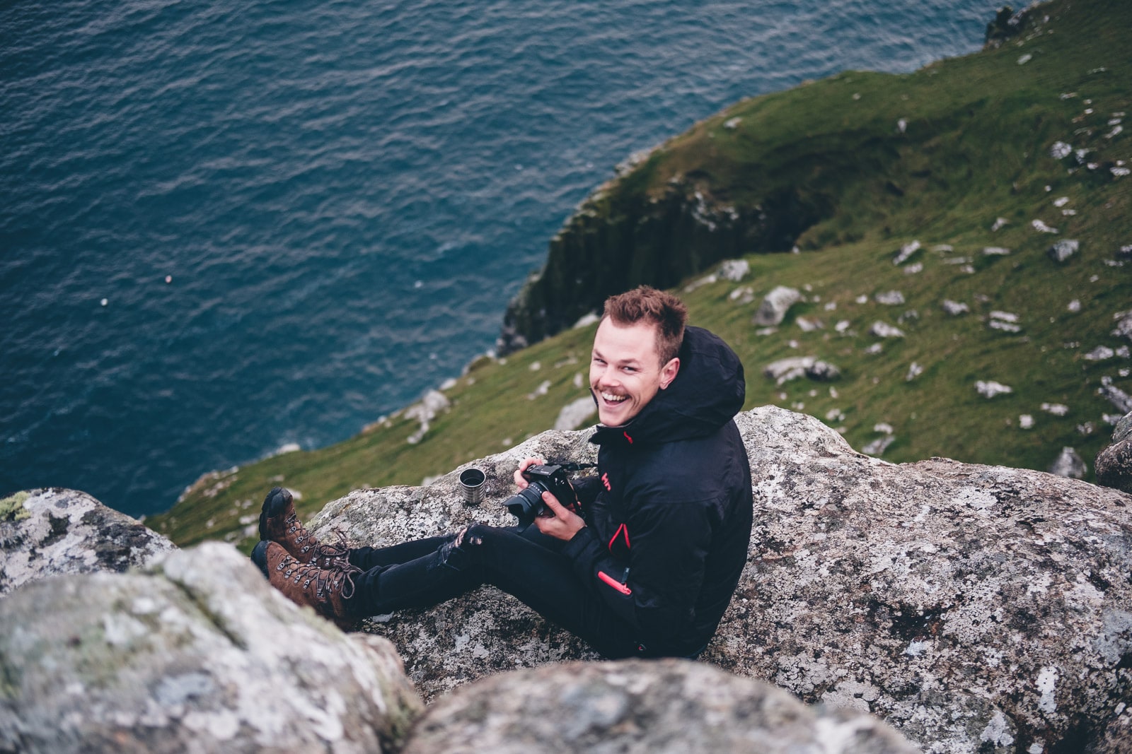 Isle of Skye Stu Happy with his spot at Neist Point