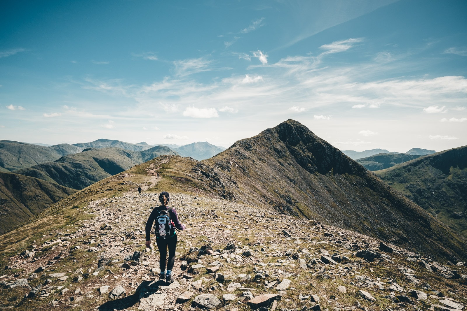 Scotland Glencoe Anna Hiking Along Ridgeline