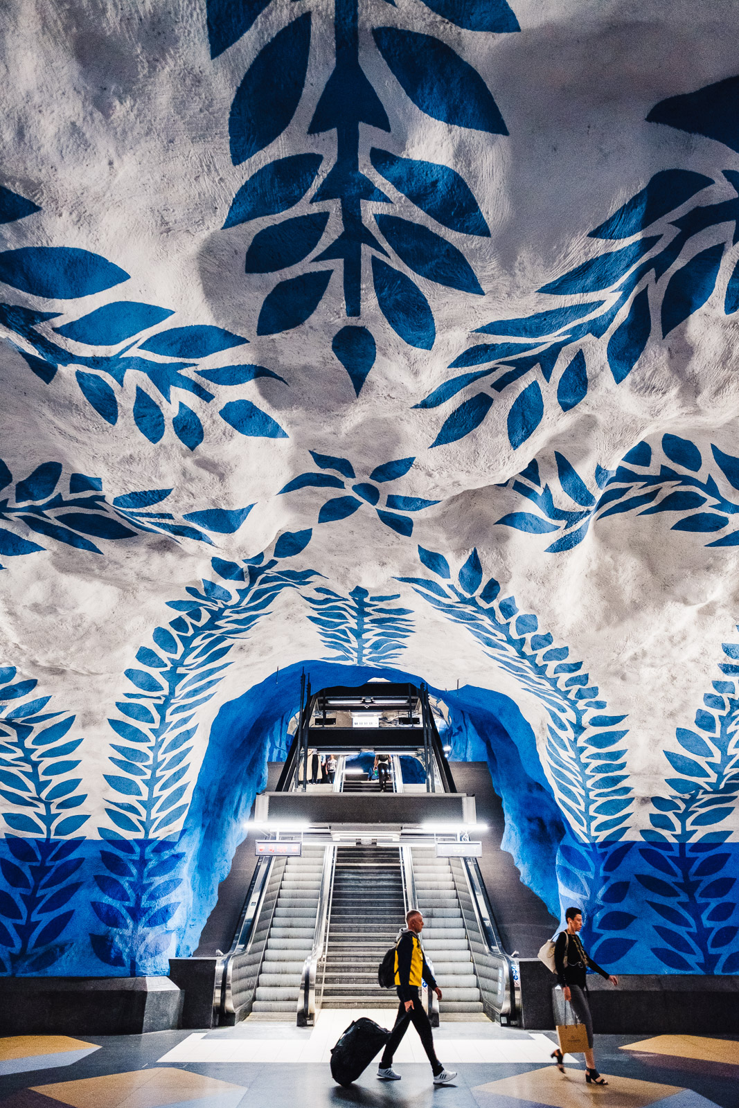 Stockholm T Centralen Metro Station Art Escalator